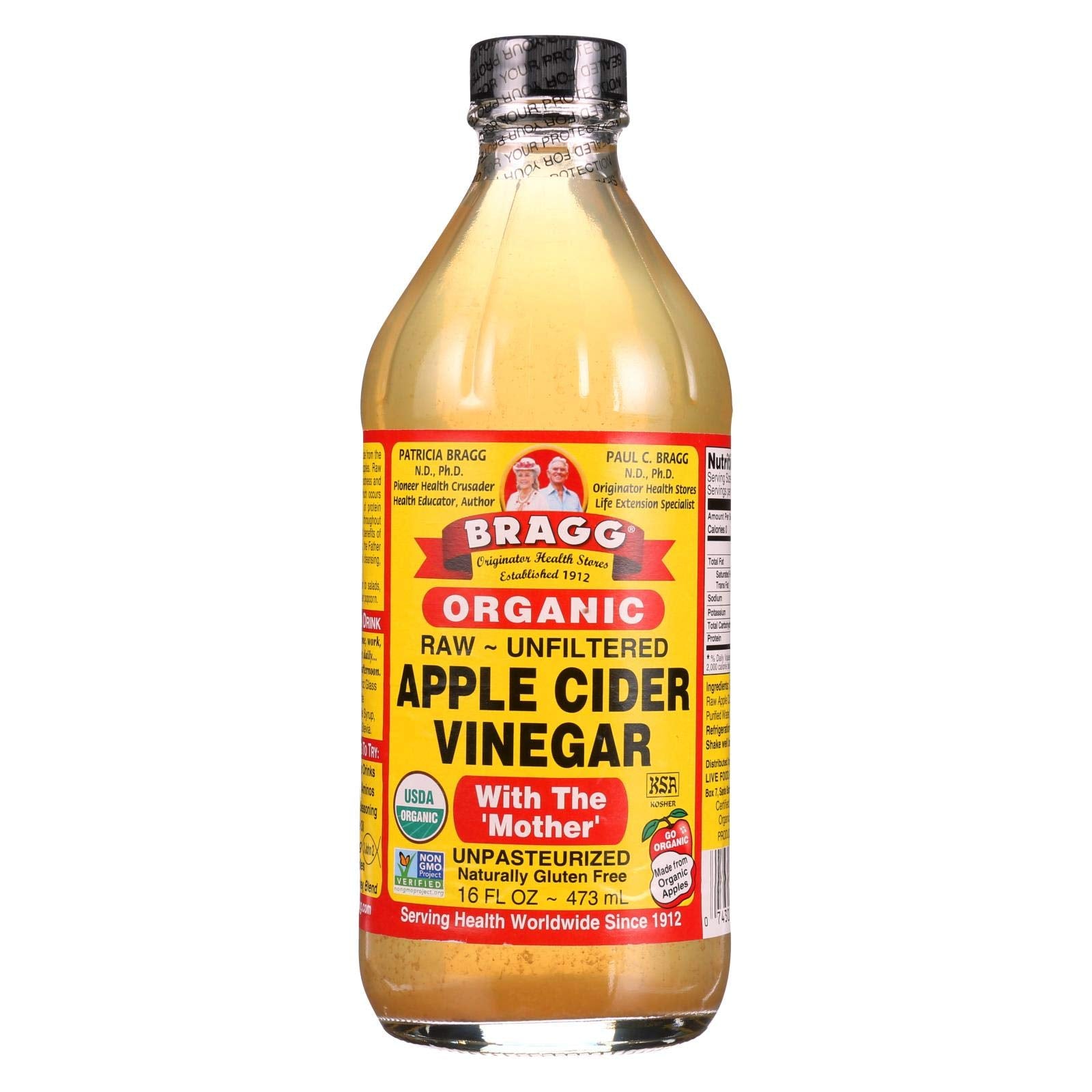Bragg Organic Apple Cider Vinegar, 16 Fl Oz, Pack of 2
