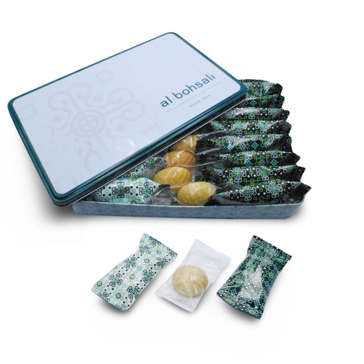 Al Bohsali Maamoul Pistachio, Walnut, And Date Filled Shortbread Cookies - 24Pc (8 Of Each)