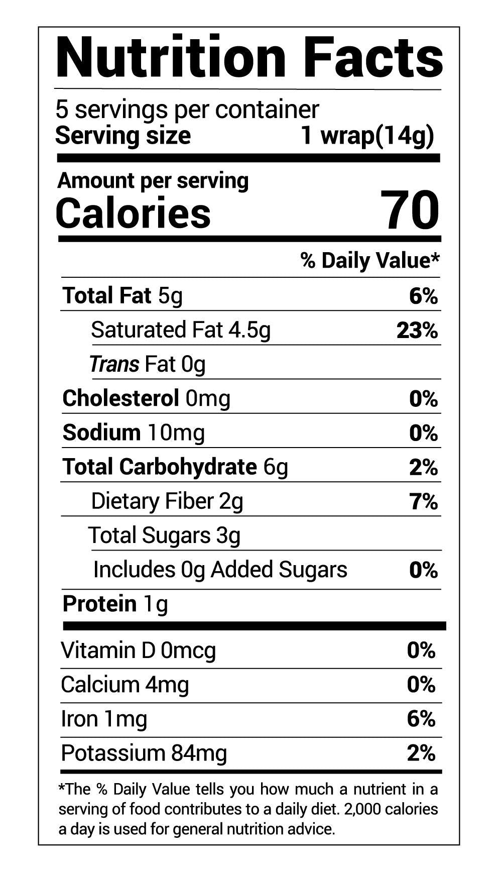 NUCO Certified ORGANIC Paleo Gluten Free Vegan Coconut Wraps, 5 Wraps, 2.47 oz