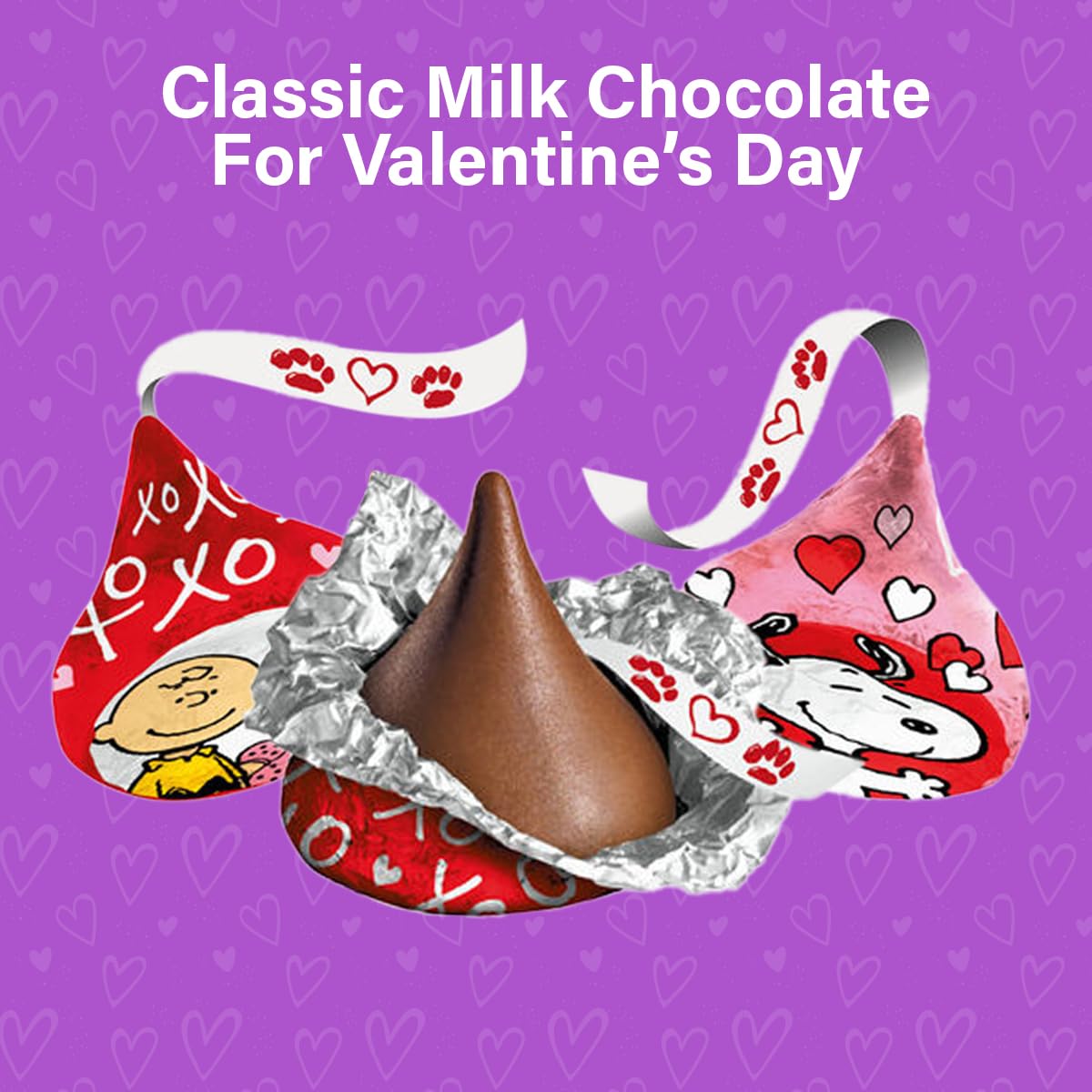 Valentines Day Hersheys Kisses Milk Chocolate Snoopy & Friends Candy - Delicious Melt-In-Your-Mouth Special Snoopy And Friends F