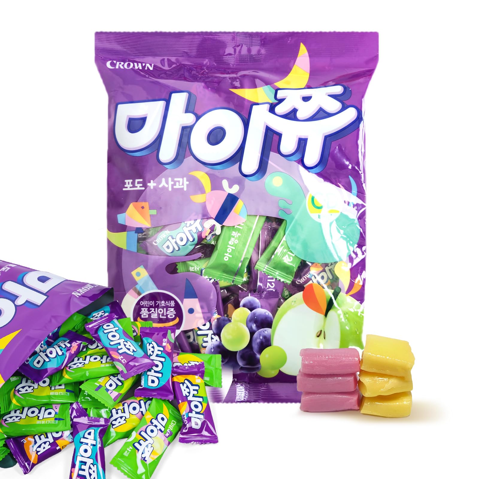 COELO MyChew Grape & Apple Flavor Assortment Soft Chewing Candy Combo Set 284g Game Day Snack