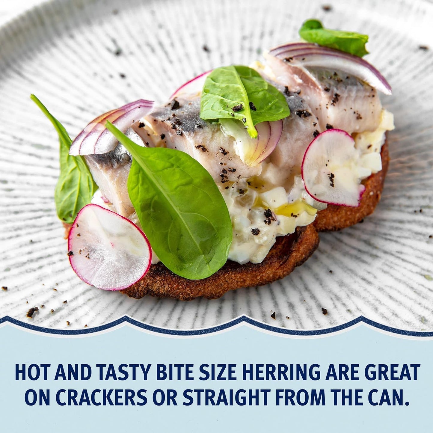Beach Cliff Wild Caught Herring Fish Steaks in Louisiana Hot Sauce, 3.75 oz Can - 15g Protein per Serving (Pack of 5)