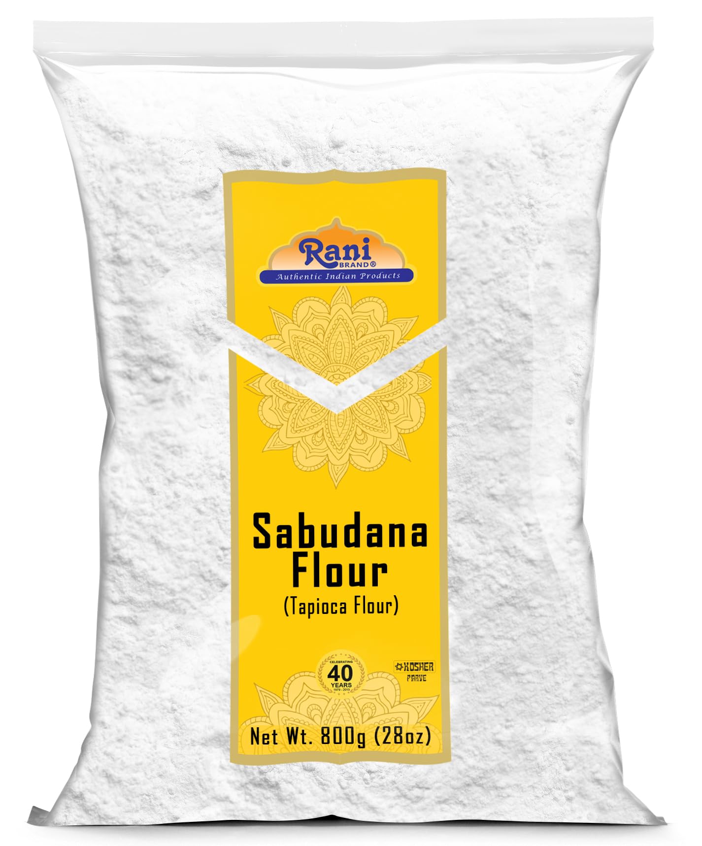 Rani Sabudana Flour (Tapioca/Sago Flour) 28oz (1.75lbs) 800g ~ All Natural | Vegan | Gluten Friendly | NON-GMO | Kosher | Indian
