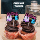 18Pcs Black Glitter Pink Roller Skates Dessert Cupcake Topper 80S 90S Retro Hip Hop Roller Skating Rolling Into 10 Theme Decor S