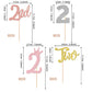 24 Pcs Two Cupcake Toppers Glitter Crown Two 2Nd Birthday Cupcake Picks Number 2 Two Cake Picks For Baby Shower Kids Second Birt
