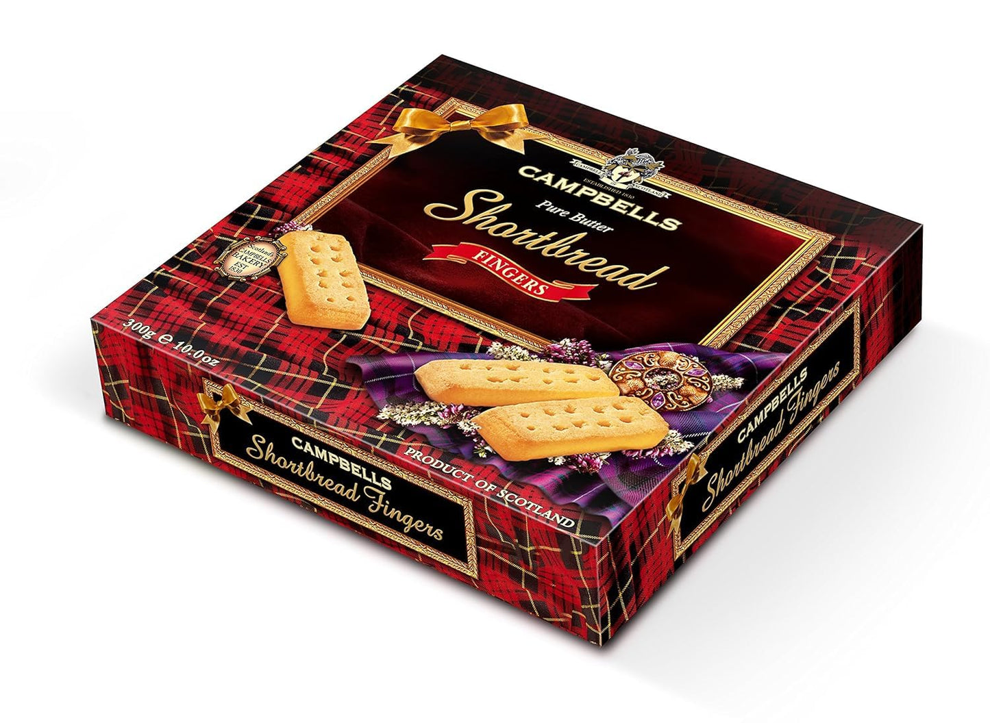 Campbells Shortbread Pure Butter Cookies - 10.6 Oz Carton, Traditional Scottish Tea Biscuits
