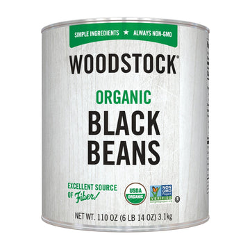 Woodstock, Beans, Og2, Black, Pack Of 6, Size 110 Oz - No Artificial Ingredients Gmo Free Kosher 95%+ Organic
