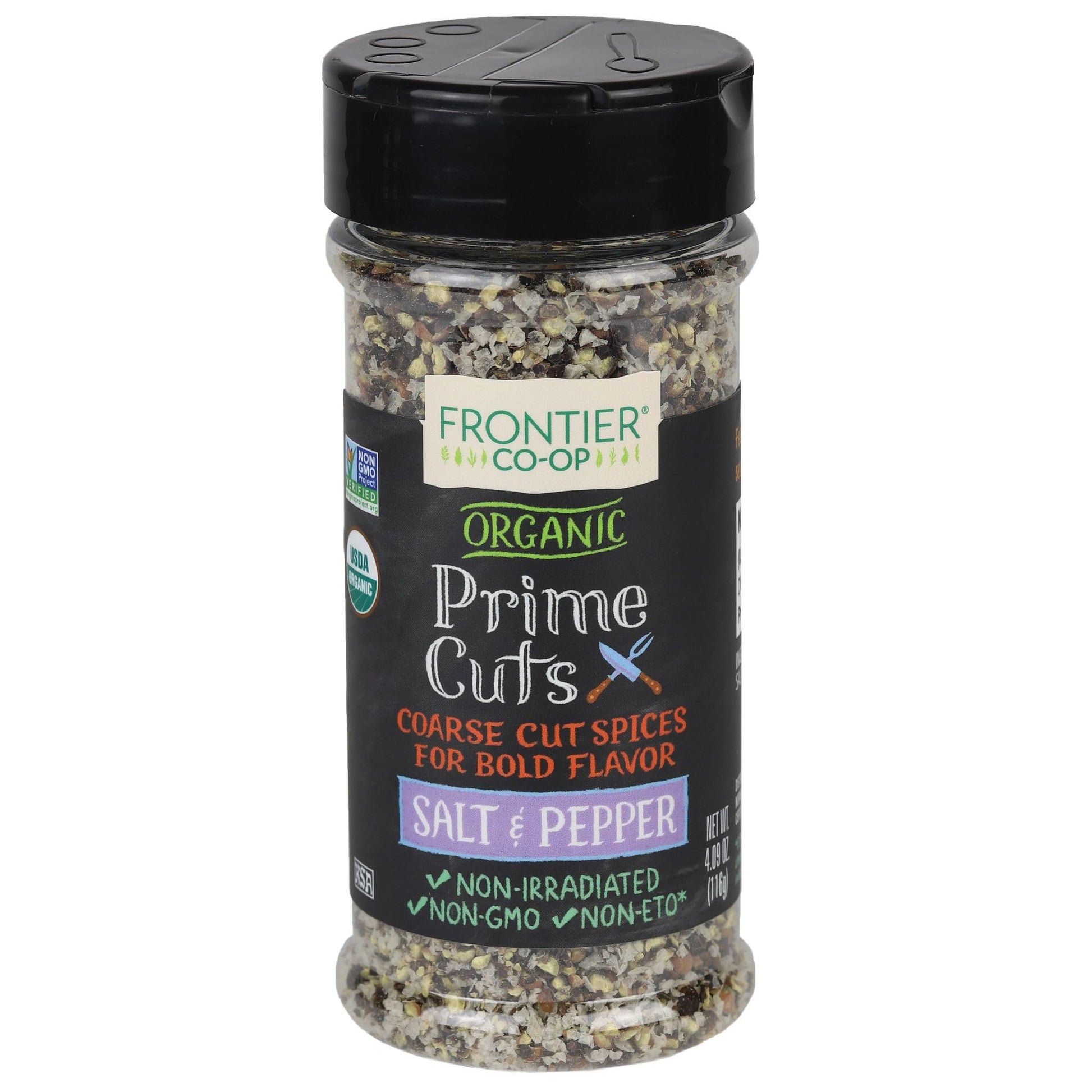 Frontier Prime Cuts Salt & Pepper, Organic, 4.09 Ounce