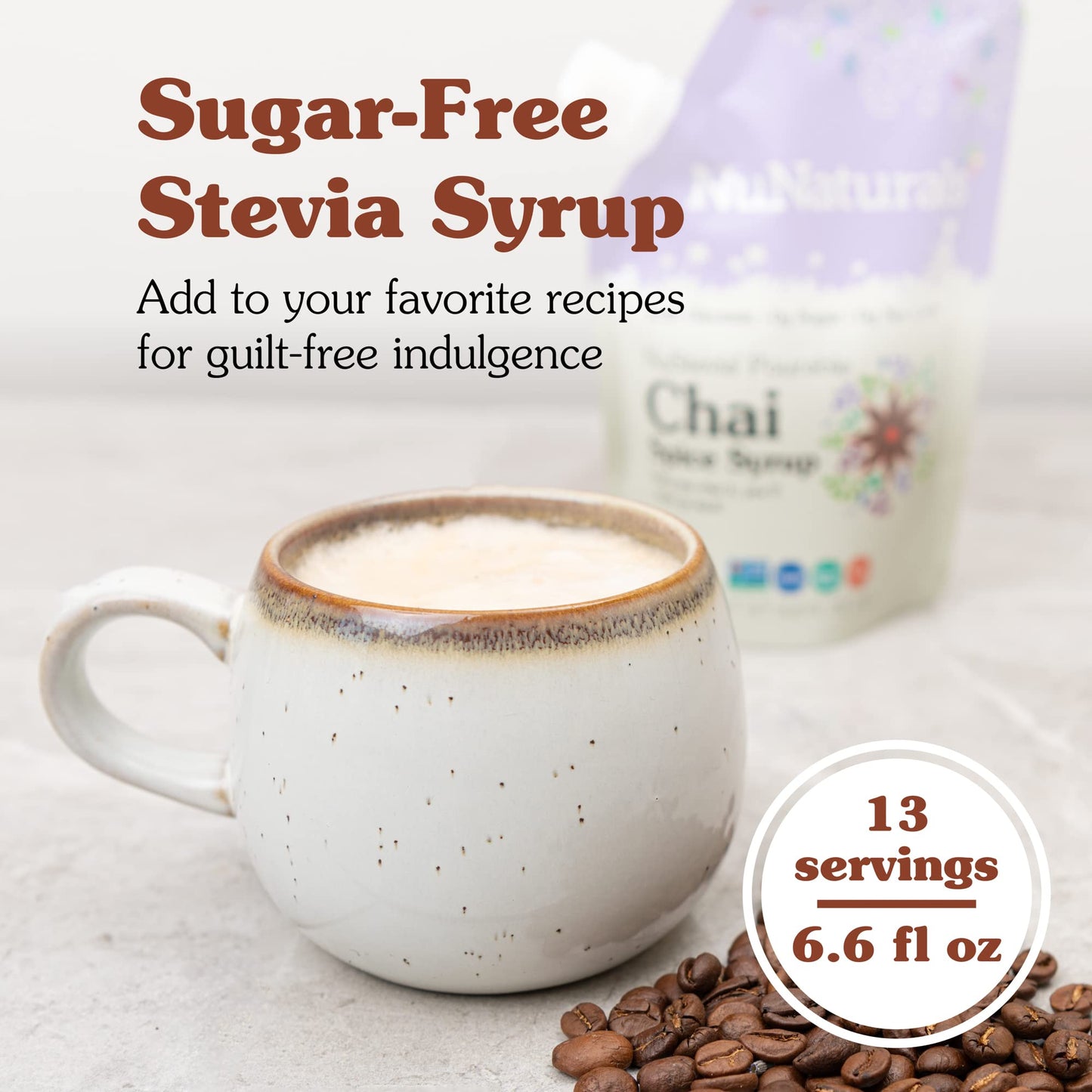 NuNaturals Stevia Syrup Sugar-Free Sweetener Chai Spice 6.6 Fl Oz Pack of 3