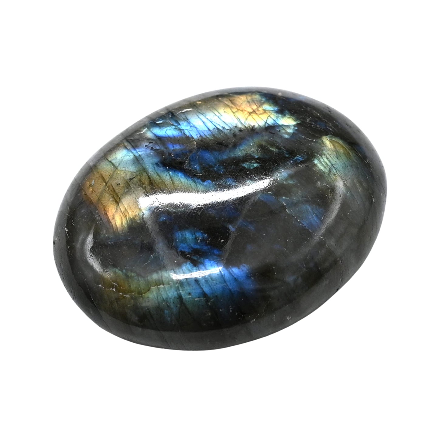 Labradorite Palm Stone - Pocket Massage Worry Stone For Natural Body Chakra Balancing, Reiki Healing And Crystal Grid
