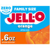 Jell-O Orange Zero Sugar Low Calorie Gelatin Dessert Mix, Family Size, 0.6 oz Box