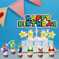 14Pcs Mario Cake Topper For Mario Birthday Party Supplies
