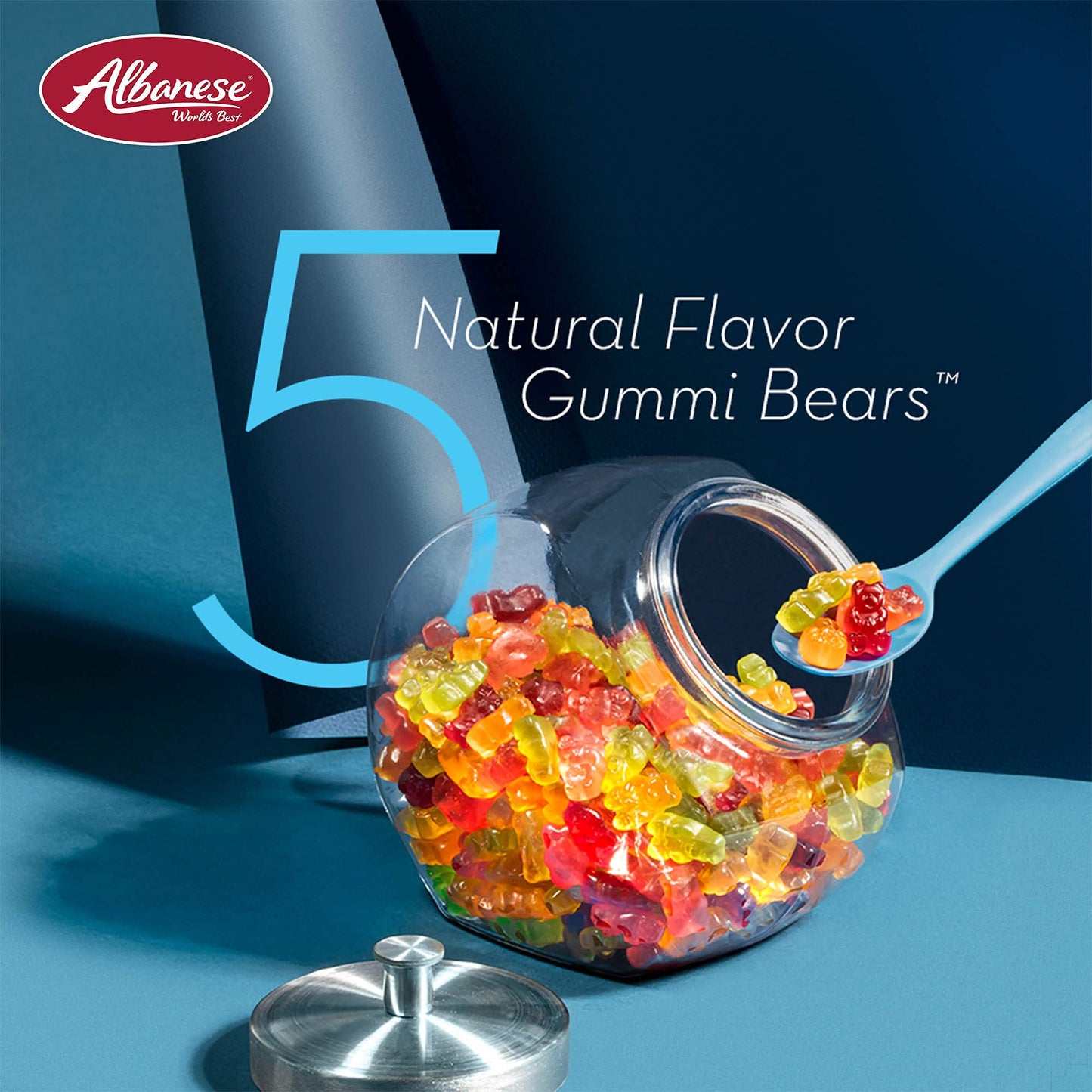 Albanese Worlds Best 5 Natural Flavor Gummi Bears, 5lbs of Candy