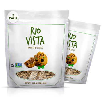 Shelled Walnut Halves & Pieces 2 Pack (2Lbs/16Oz)|California Grown Raw Walnuts Unsalted & Shelled |100% Natural & Non-Gmo Verifi