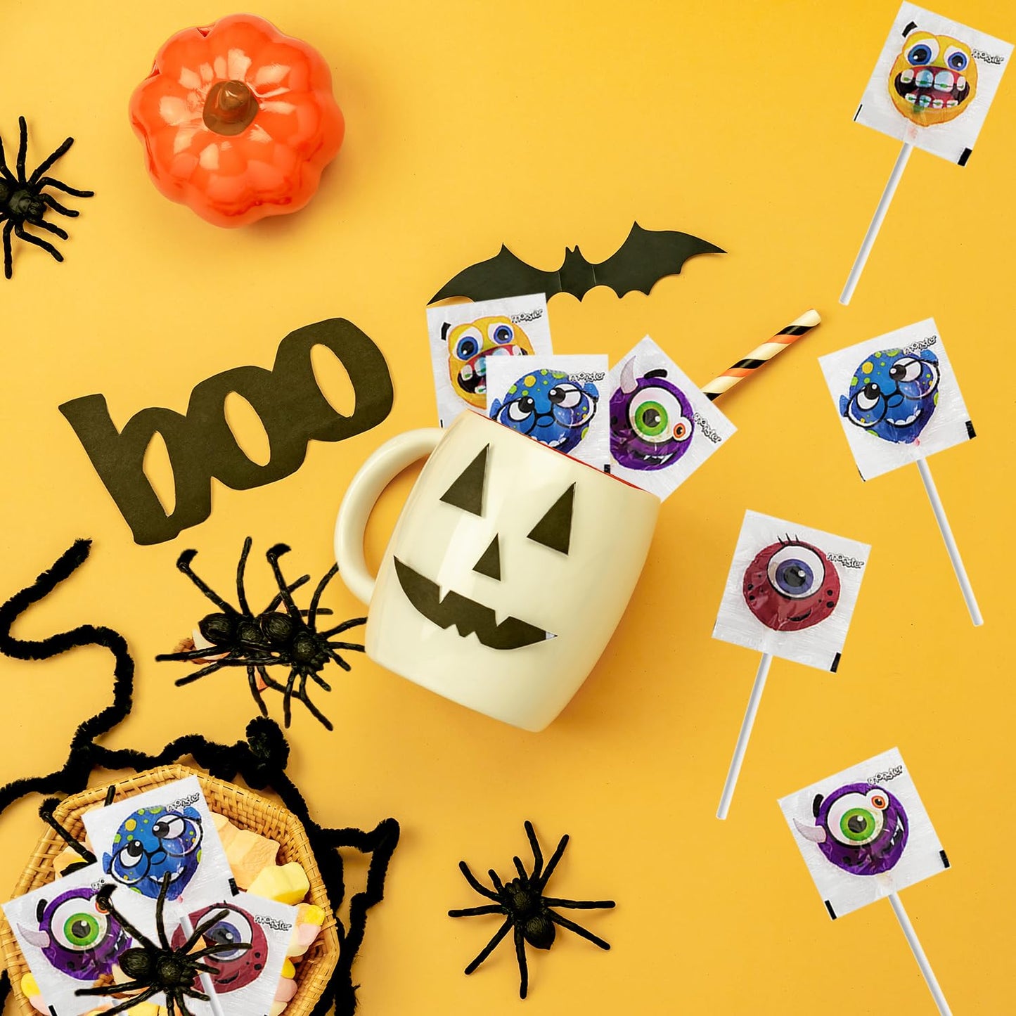 Fruidles Halloween Monster Lollipop, Variety Candy Suckers, Individually Wrapped, 2 Pounds