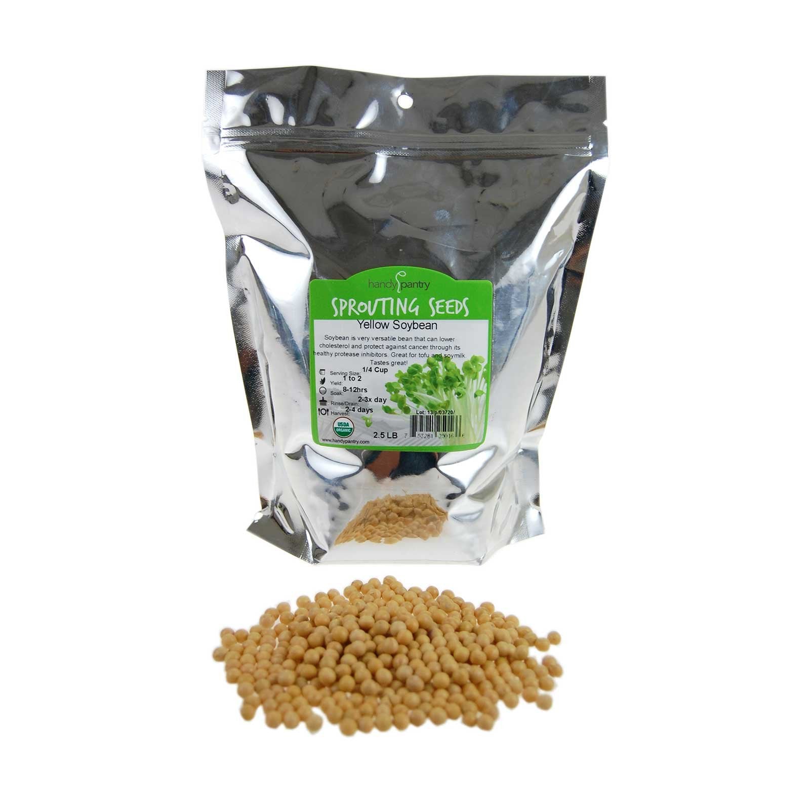 Certified Organic Dried Yellow Soybeans - 2.5 Lb - Perfect for Use in a Soy Milk Making Machine to Make Soy Milk. Makes Tofu, Ro