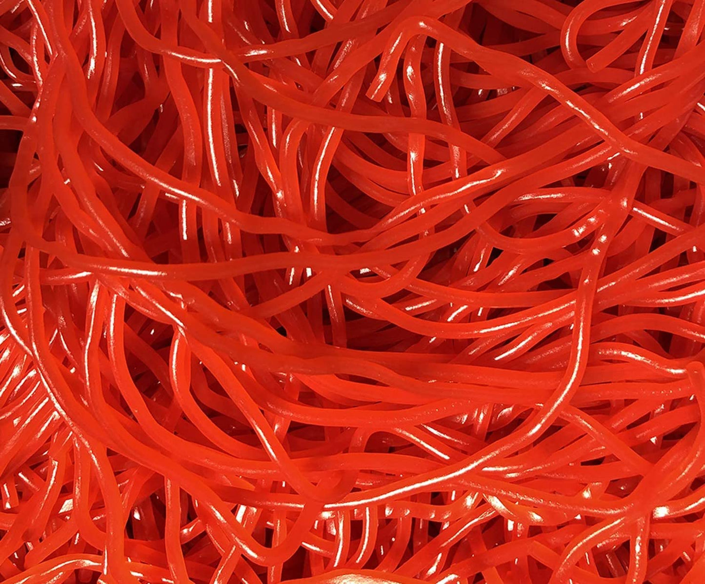 Licorice Laces Juicy Gummy Shoe Strings Candy (Red Strawberry, 1 Pound)