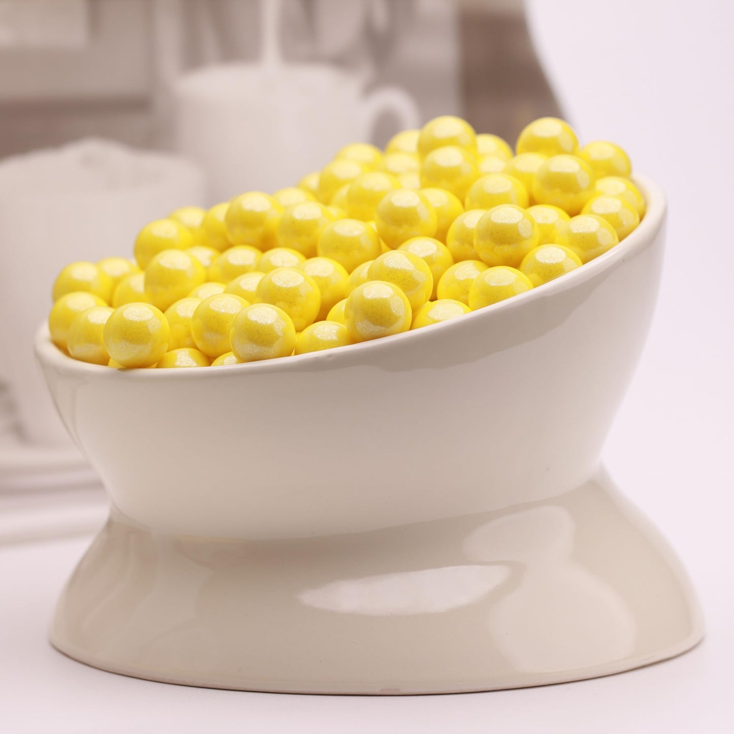 Shimmer Gumballs - Bubble Gum For Kids Yellow Candy - 3 Packs Pearl Lemon Gumballs 3.5 Oz Chewing Gum - Nostalgic Valentines Can