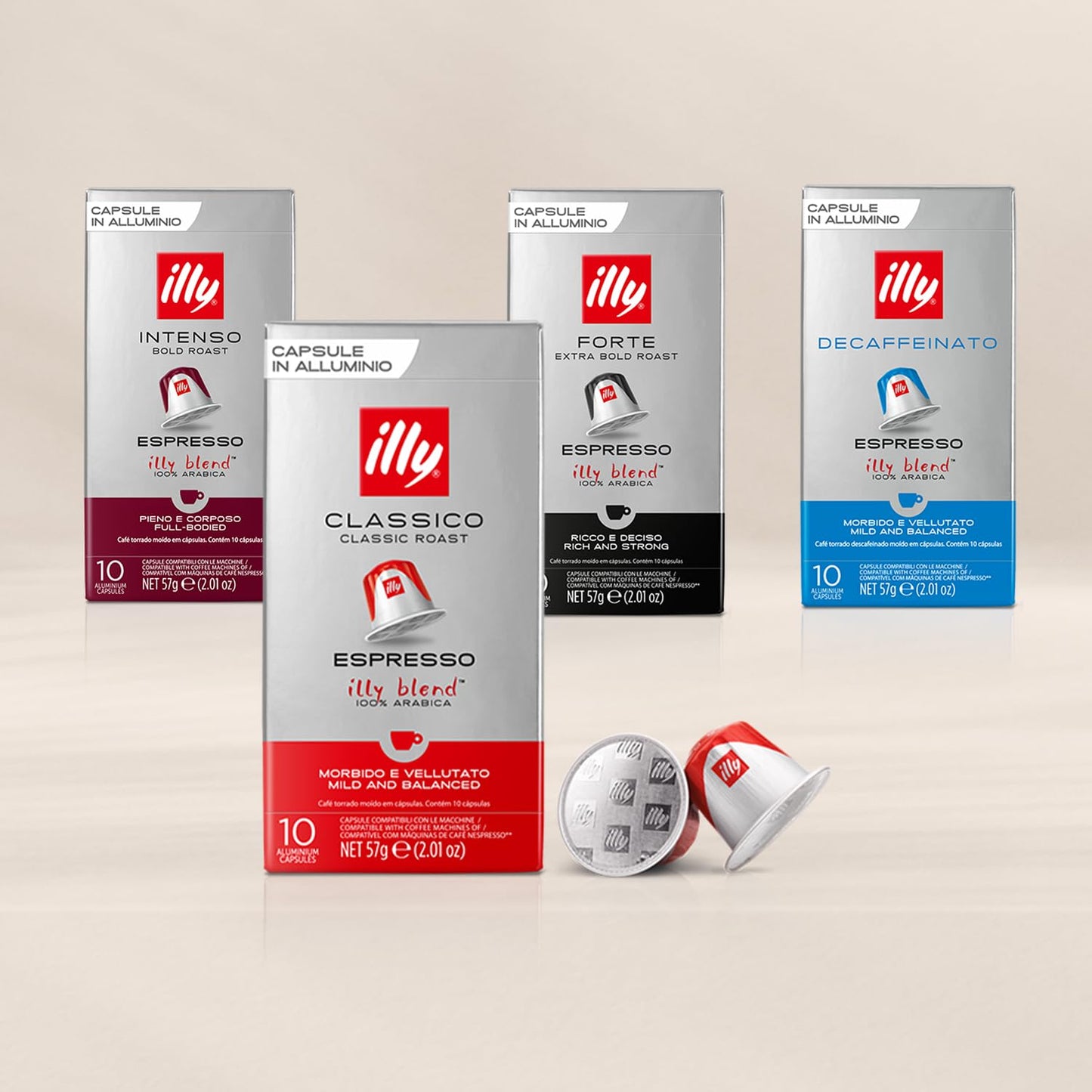 illy Aluminum Espresso compact pieces - Intenso Bold Roast Coffee - Compatible with Nespresso - 10 Count (Pack of 10)