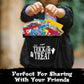 Halloween Basket Gift Care Package - 45 Count Snack Bucket Filled With Assorted Candy, Chocolates &   For Trick-Or-Treat, Classroom Parties, Office Events & Family Fun - Black