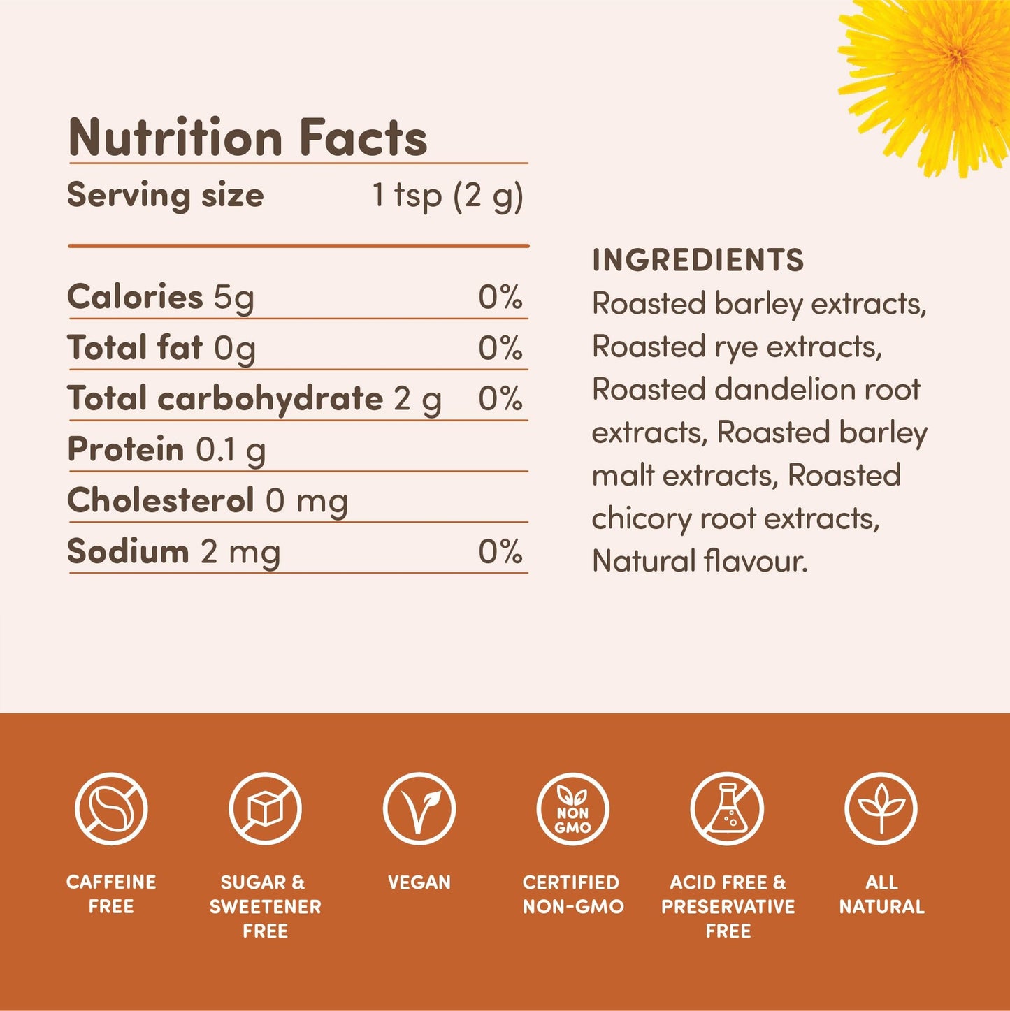 Nummy Creations Caramel Instant Coffee Alternative, Caffeine-Free, 10.6oz