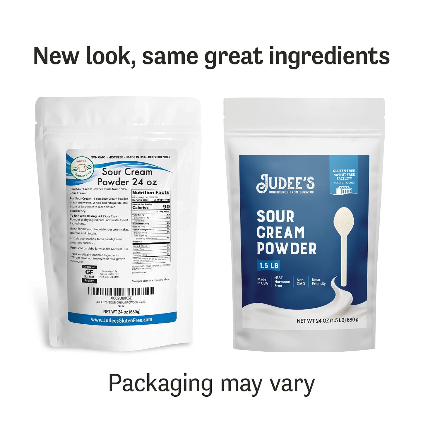Judees Sour Cream Powder - 100% Non-GMO, Gluten-Free, Keto-Friendly - 24 oz