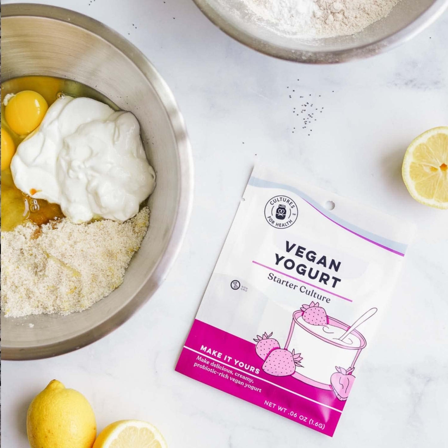 Cultures For Health Vegan Yogurt Starter Culture | 32 Packets Dairy Free | Make Yogurt from Soy & Plant-Based Milk