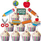 Boao Cupcake Toppers Set - 54 Pieces First Day of School Cake Picks, Classroom Decor, One-Size, Model Boao-Cupcake Topper-T0098
