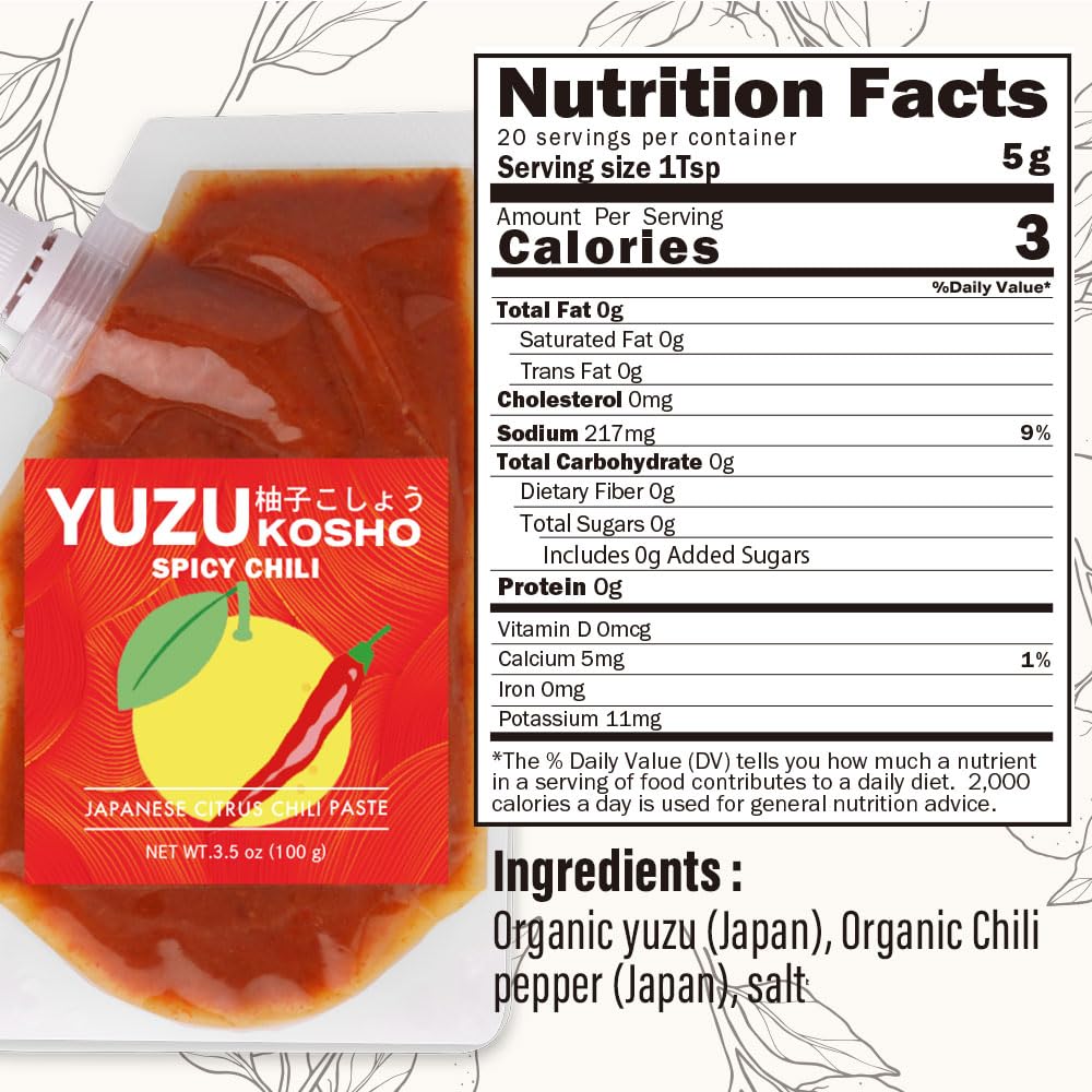 Red Yuzu Kosho - Japanese Spicy Citrus Chili Condiment, Vegan, No Additives, 3.5 Oz (100G), Bold Umami Seasoning