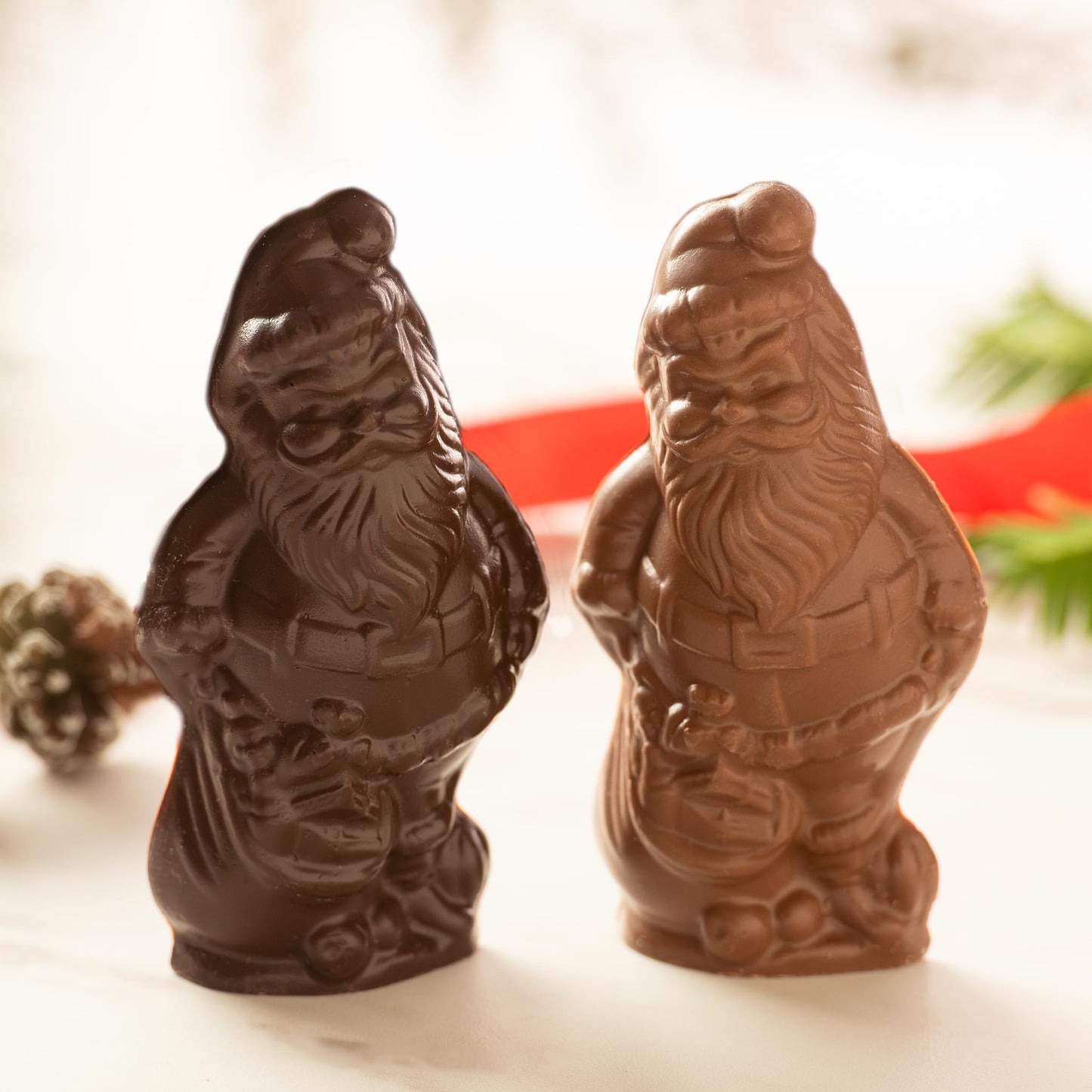 Vermont Nut Free Chocolates Solid Milk Chocolate Santa - Nut Free & Kosher, Holiday Chocolate Santa Gift, Perfect Stocking Stuff