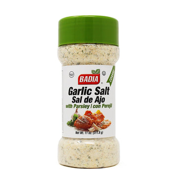 Badia Garlic Salt With Parsley 11 Oz - Savory Blend With Bold Garlic Flavor  Salt & Bright Herb Finish