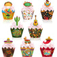 48 Pieces Fiesta Cupcake Topper Mexican Cupcake Wrappers Set For Cinco De Mayo Party Mexican Fiesta Themed Summer Favors Supplie