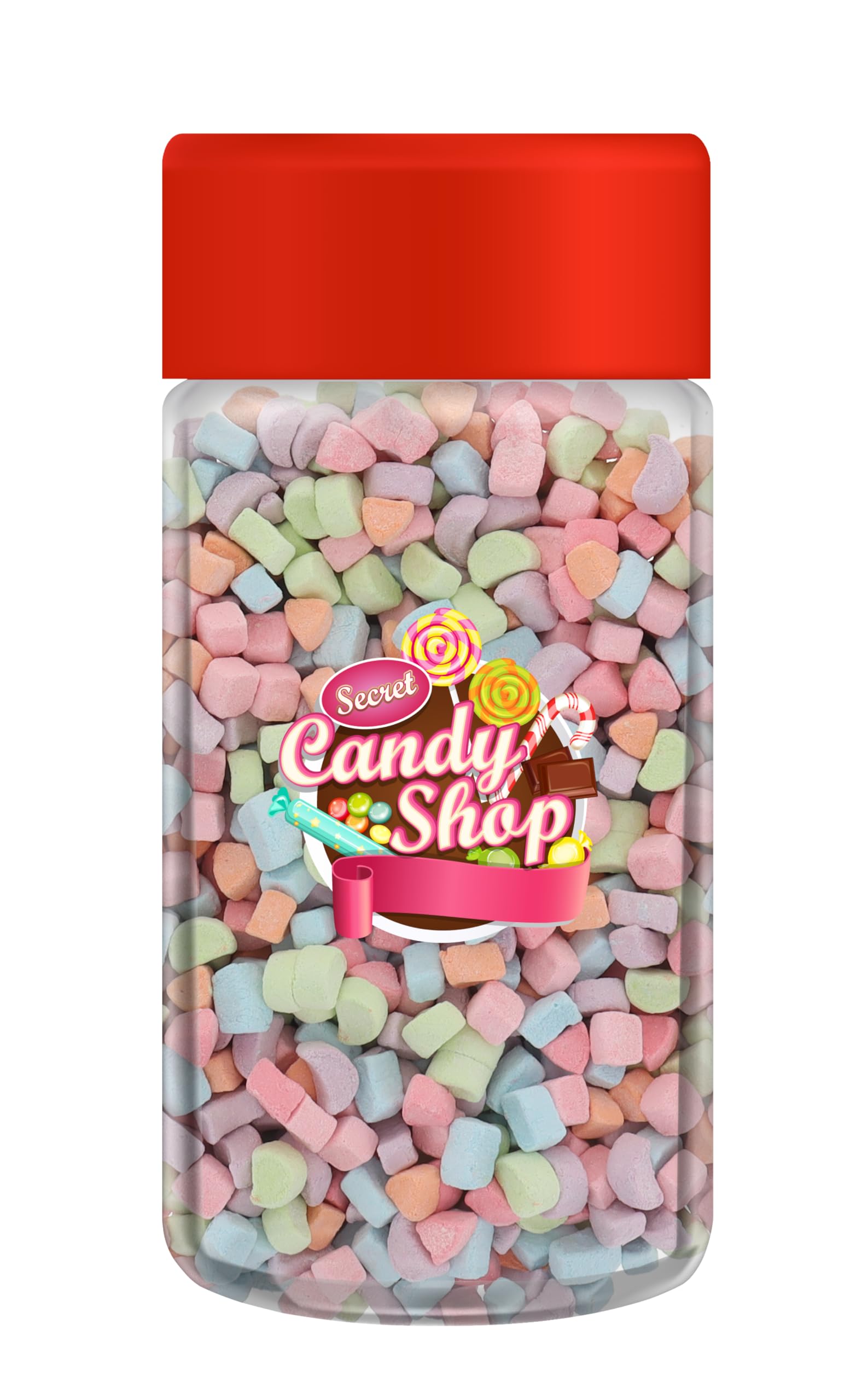 Candy Shop Premium Mini Dehydrated Marshmallows Bits (1.2Oz) (Rainbow Colorful)