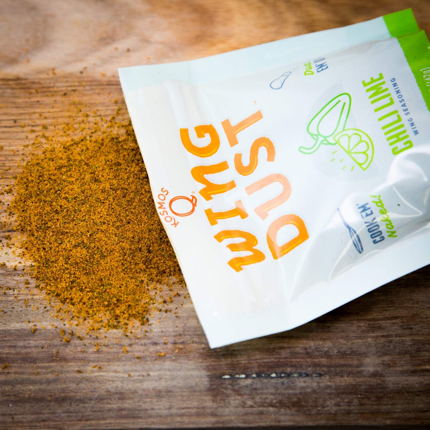 Kosmos Q Chili Lime Wing Dust - Dry BBQ Rub for Wings, Popcorn & Fish - 5 Oz Bag