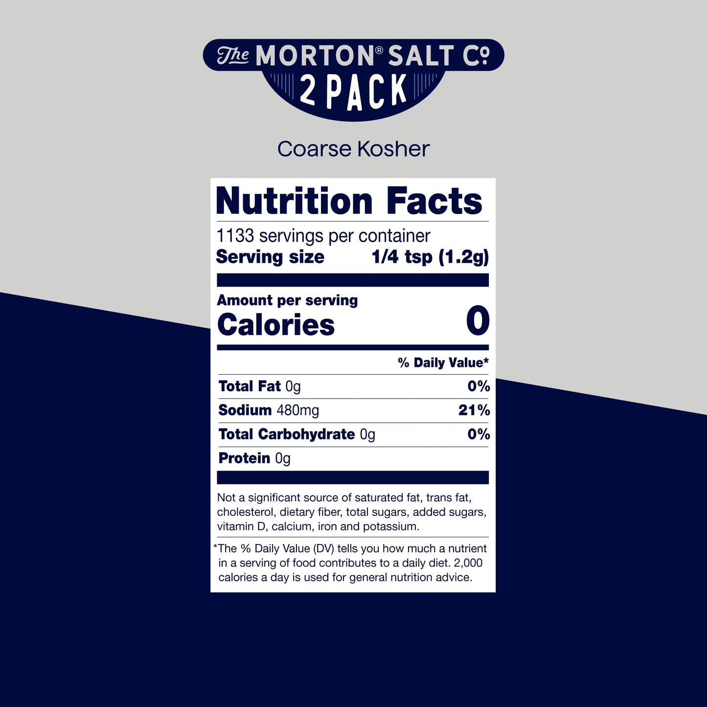 Morton Coarse Kosher Salt, Large Flaky Crystals, 3 lbs (2-Pack) - Perfect for Pinching, Brining, Grilling, Baking