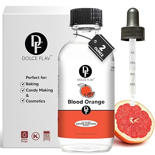 Dolce Foglia Blood Orange Flavoring Oils - 2 Oz. Multipurpose Flavoring Oil For Candy Making, Extracts And Flavorings For Baking