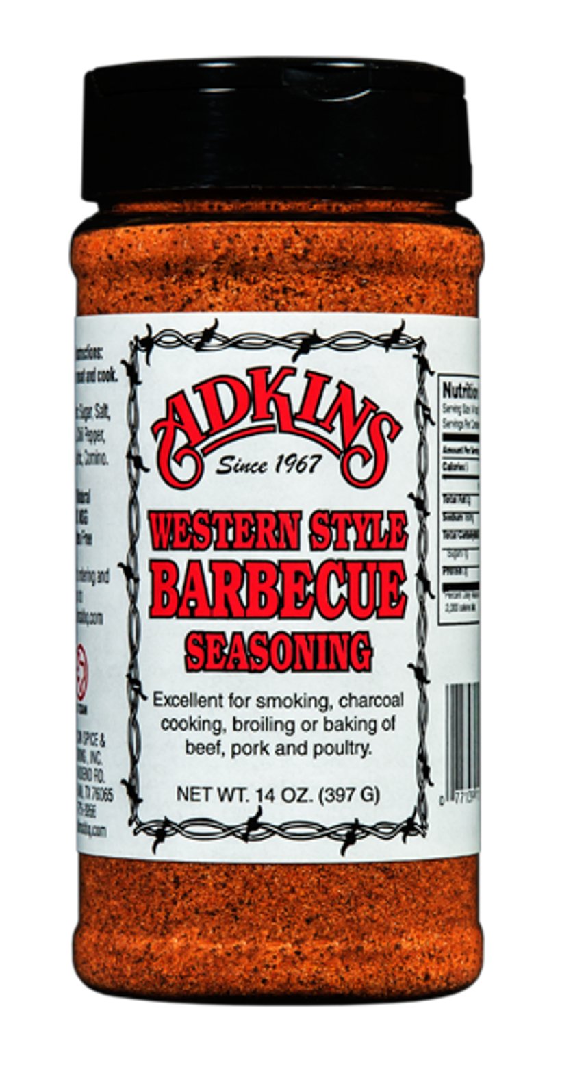 Adkins Western Style BBQ Seasoning - 14 oz, Pack of 3, Ideal for Grilling and Barbecuing