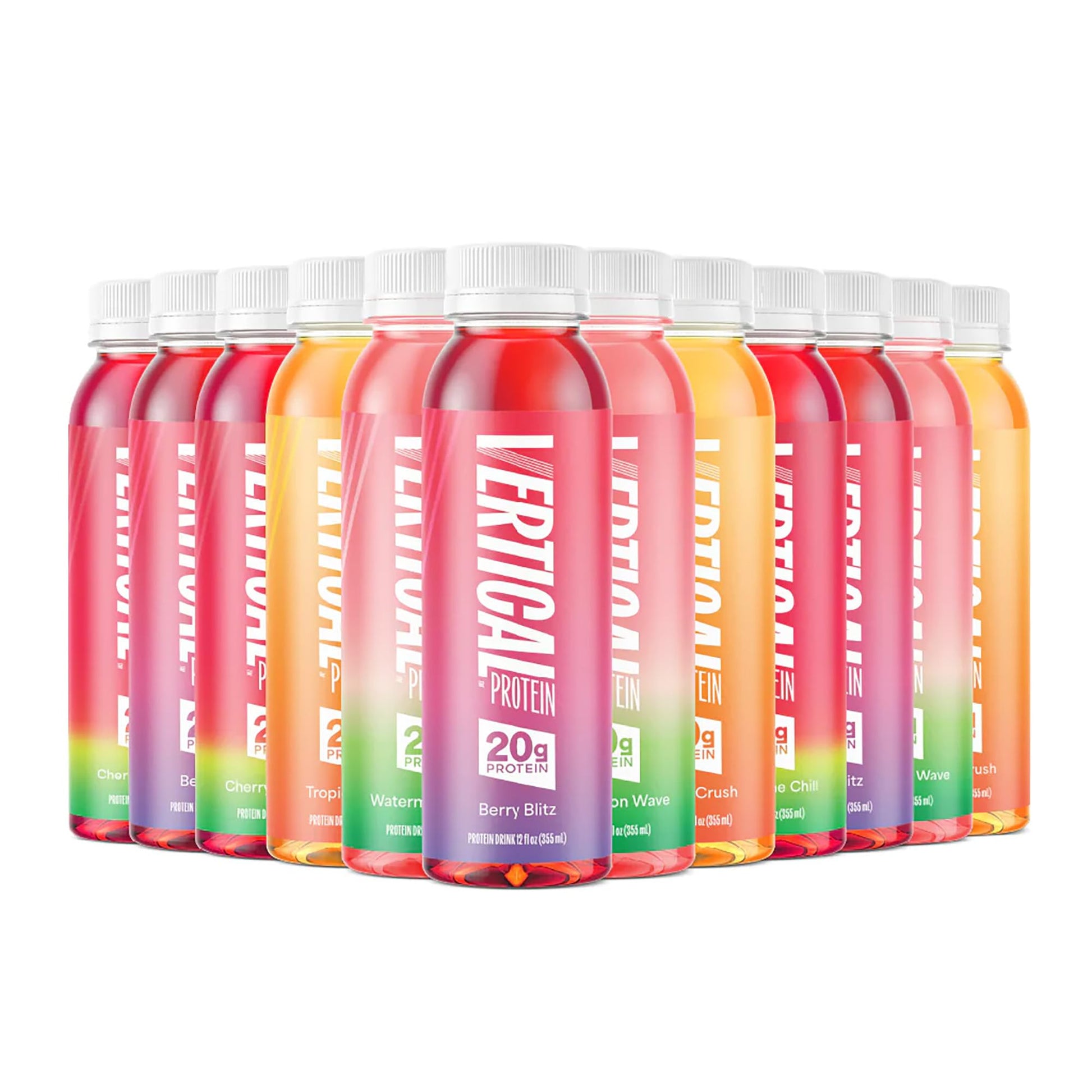 Vertical Protein Ready to Drink Variety Pack of 12  Protein Water Drinks w/ 20g of Whey Isolate  Clear Nutritional Drinks