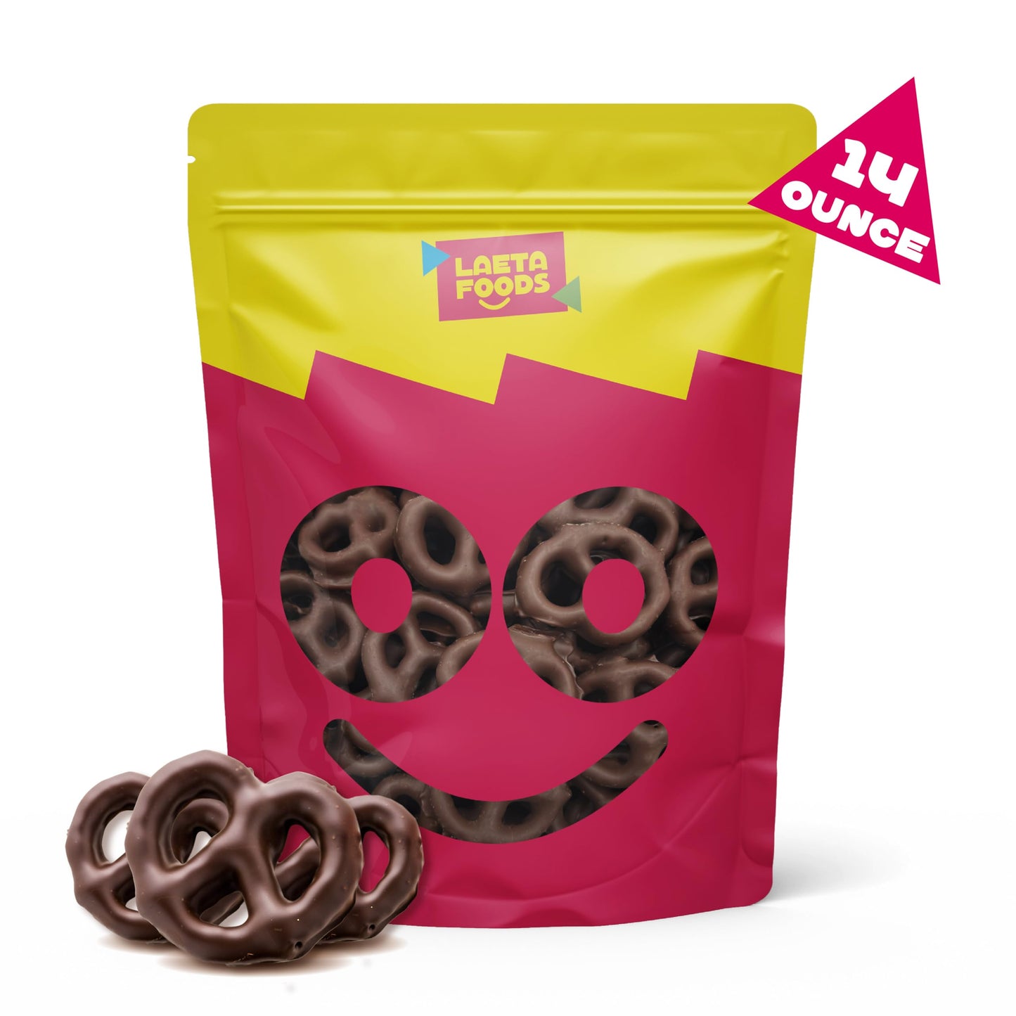 Dark Chocolate Covered Pretzels, Salted Pretzels in Mildly Sweet Smooth Dark Chocolate, 14 Ounce Bag