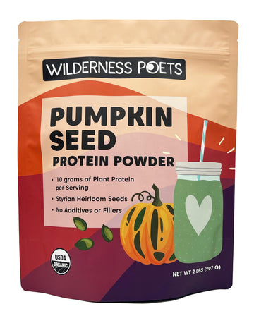 Wilderness Poets, Organic Pumpkin Seed Protein Powder (32 Ounce - 2 Pound) Cold-Pressed, Vegan, Unsweetened, Non-GMO, Dairy Free