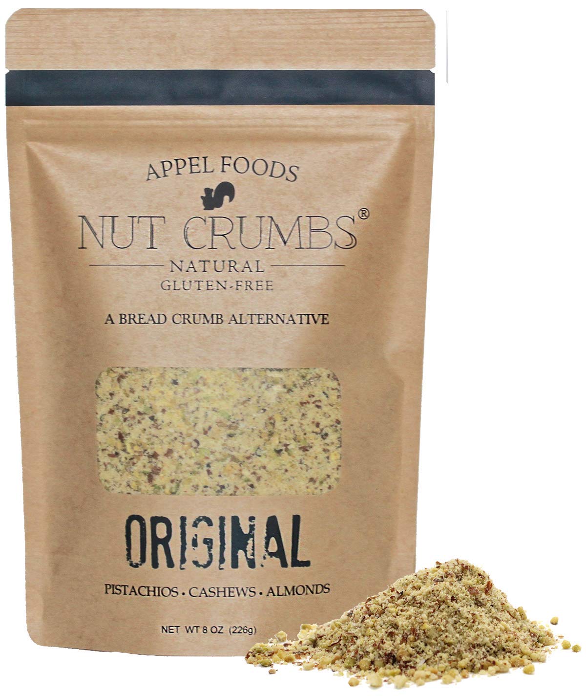 Appel Foods - Nut Crumbs - Bread Crumb Alternative - Gluten Free - Sugar Free - Low Carb - Low Sodium - Raw, Premium Nuts - Orig