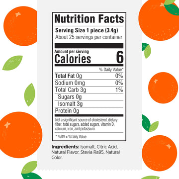 Stevita Hard Candy, Outrageous Orange - 25 Individually Wrapped Pieces - Sugar & Aspartame Free - Naturally Flavored & Sweetened