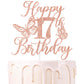 We Can Bearly Wait Rose Gold Glitter Cake Topper, Happy 17th Birthday, Butterfly Theme, Paper Decoration for Girls