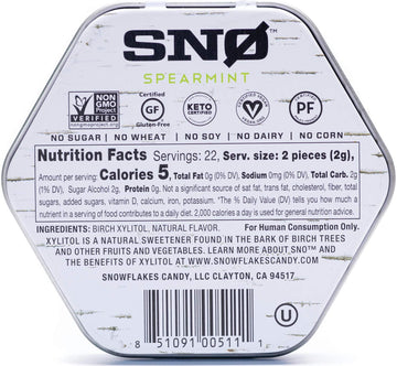 Spearmint Keto Xylitol Candy Chips (6-Pack) - Sn 1.5Oz Tin - Sugar-Free Candy With Only 2 Ingredients | Low Carbs, Diabetic-Frie