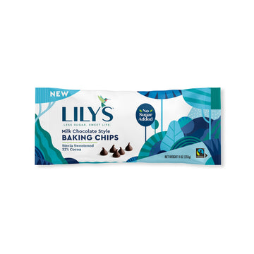 Lily'S Milk Chocolate Style No Sugar Added Baking Chips, Gluten Free, Bulk, 9 Oz Bags (3 Pack)