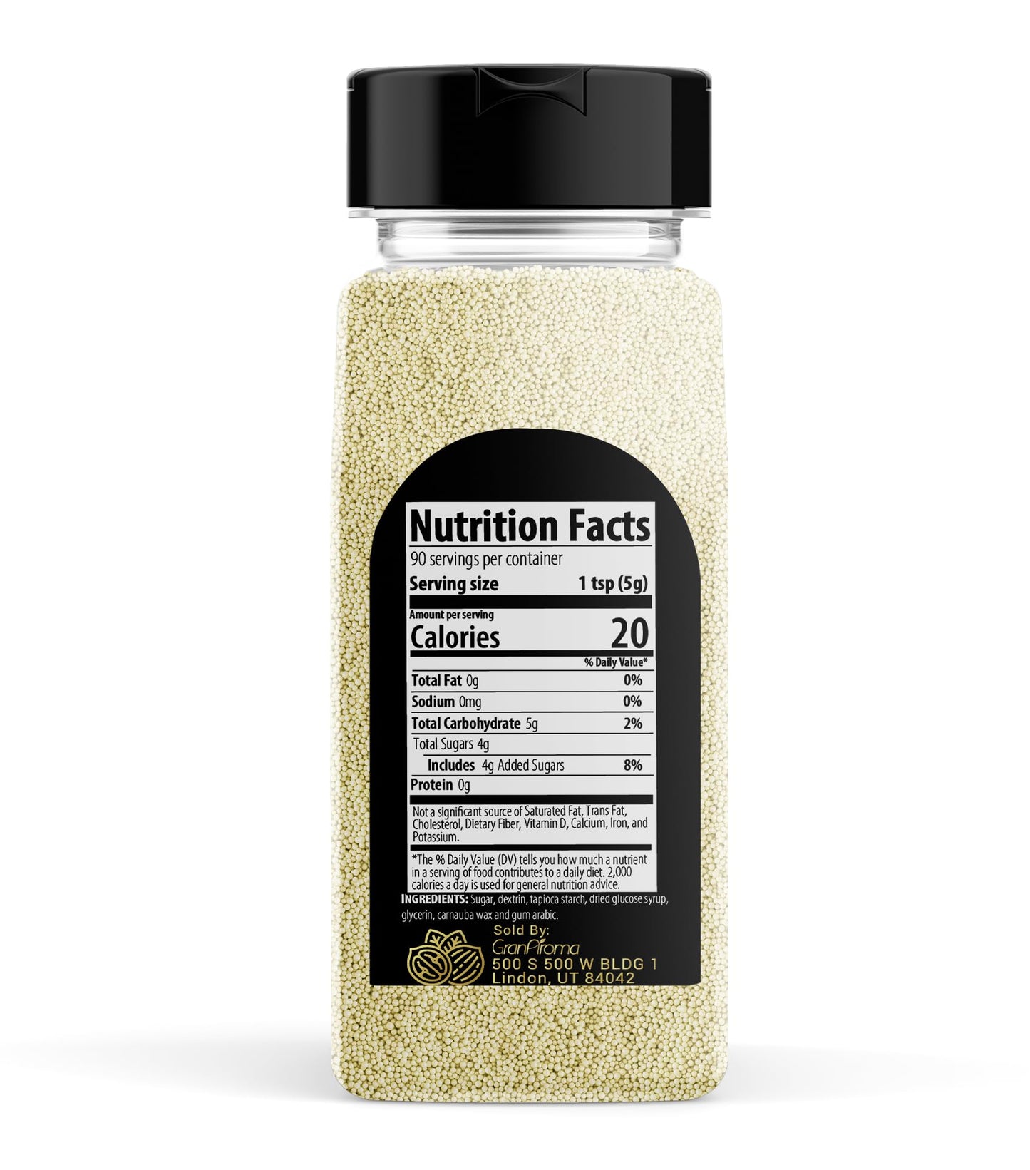 GranAroma Decorative Sprinkles, Ivory Nonpareils, 1 lb, Bakery Essential for Cakes & Cookies