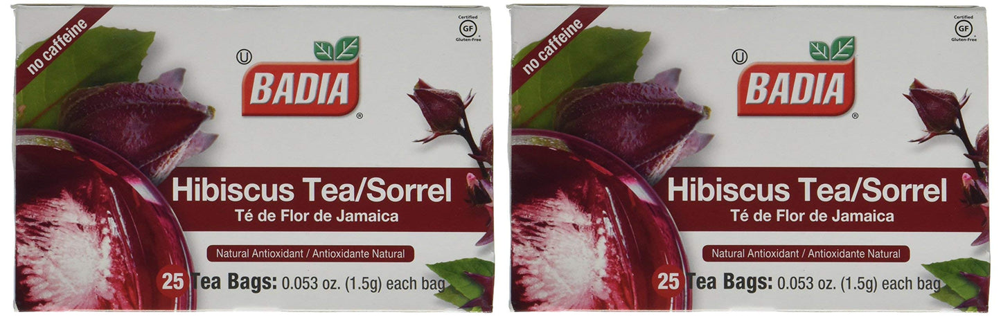 Badia Hibiscus Tea, 2 Pack (Each 25 Bags)