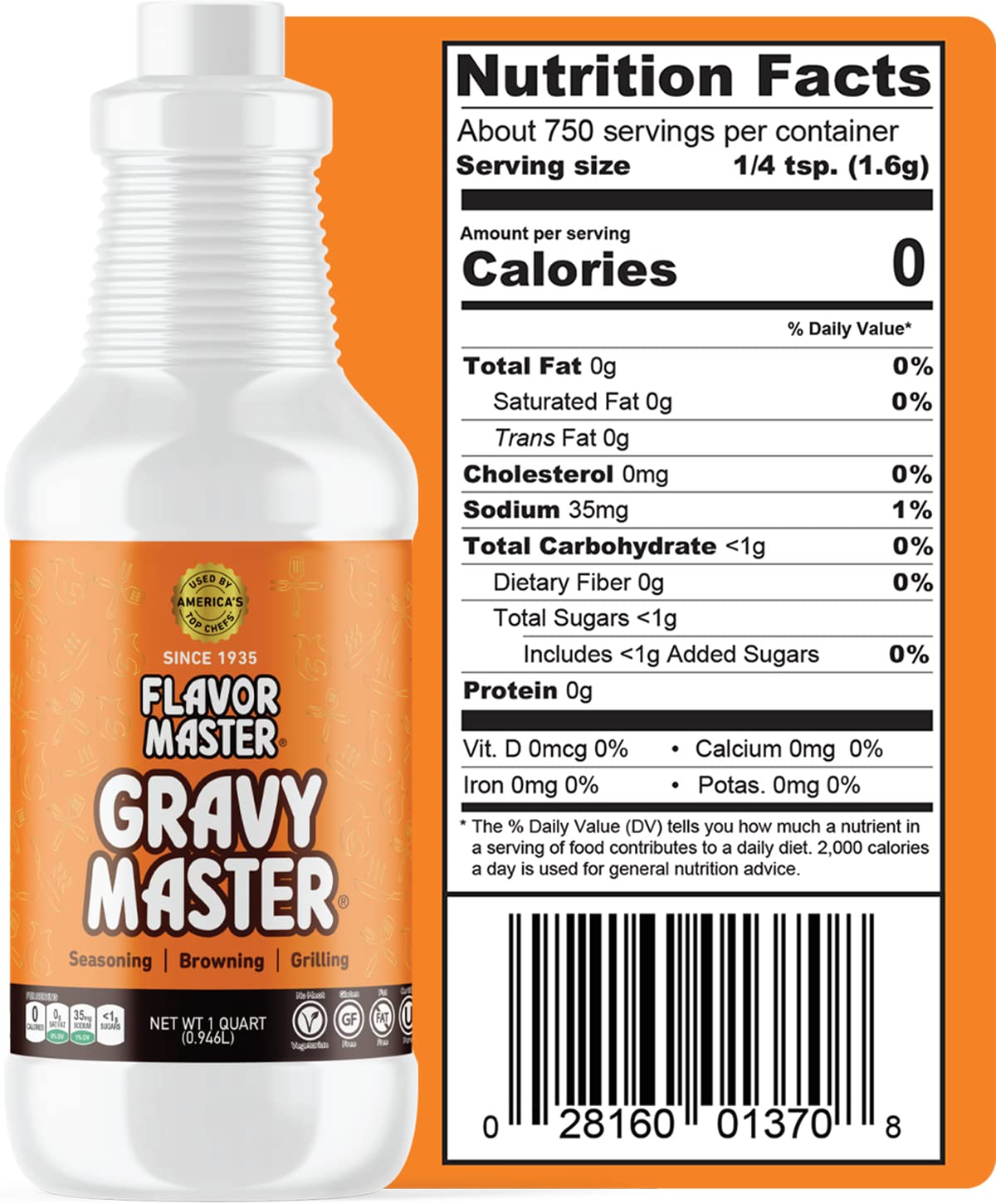 Gravy Master: Grilling, Seasoning and Browning Sauce - Ready to Use - 1 Bottle (32 fl oz) Vegetarian, No Gluten, Kosher, Pareve