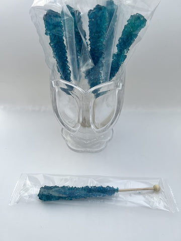 Classic Rock Candy Sticks, Sugar Rock Crystal Lollipops, Individually Wrapped (Pack Of 18, Blue Raspberry)