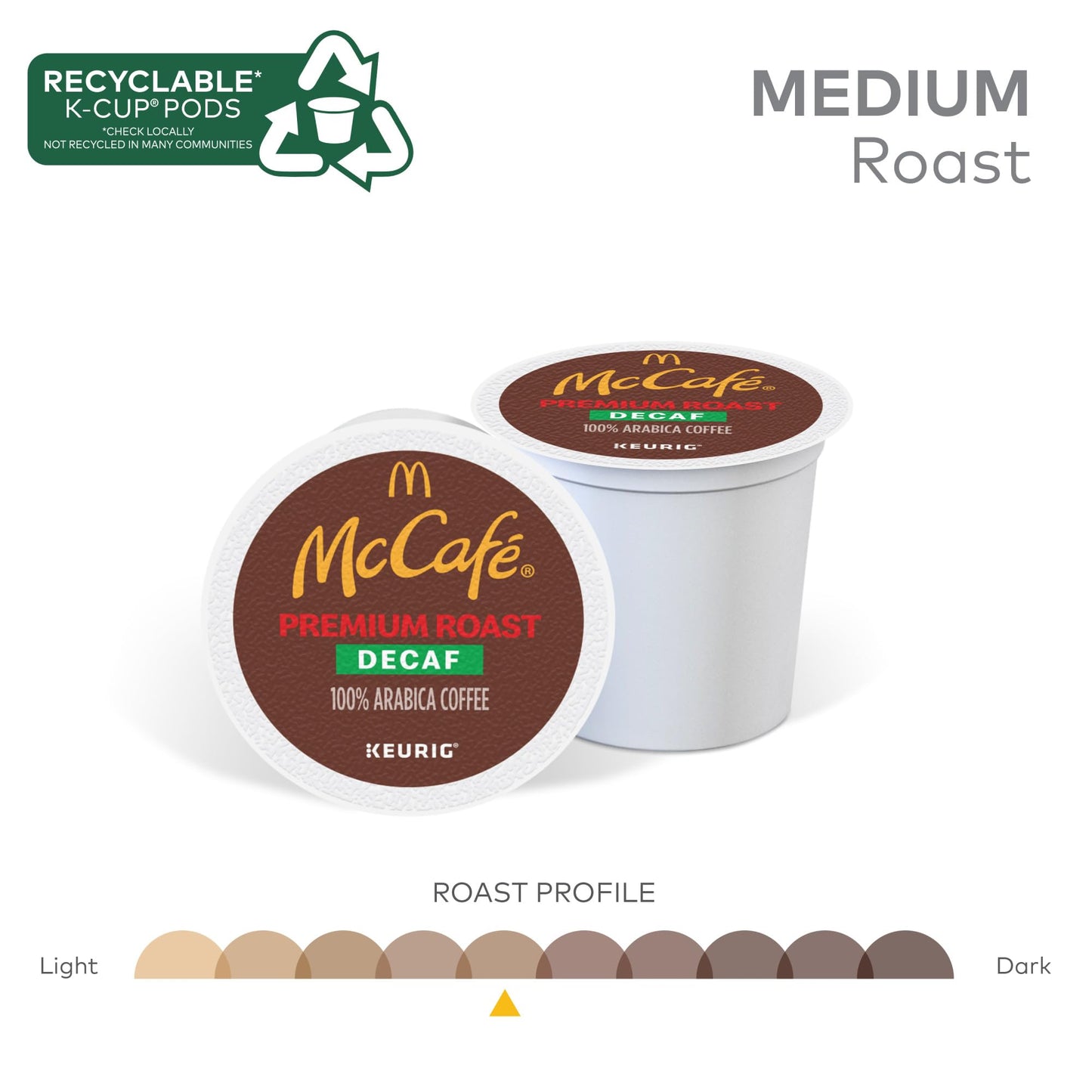McCafe Keurig K-Cup Pods, Premium Roast Decaf, 32 Count, Model 5000358130